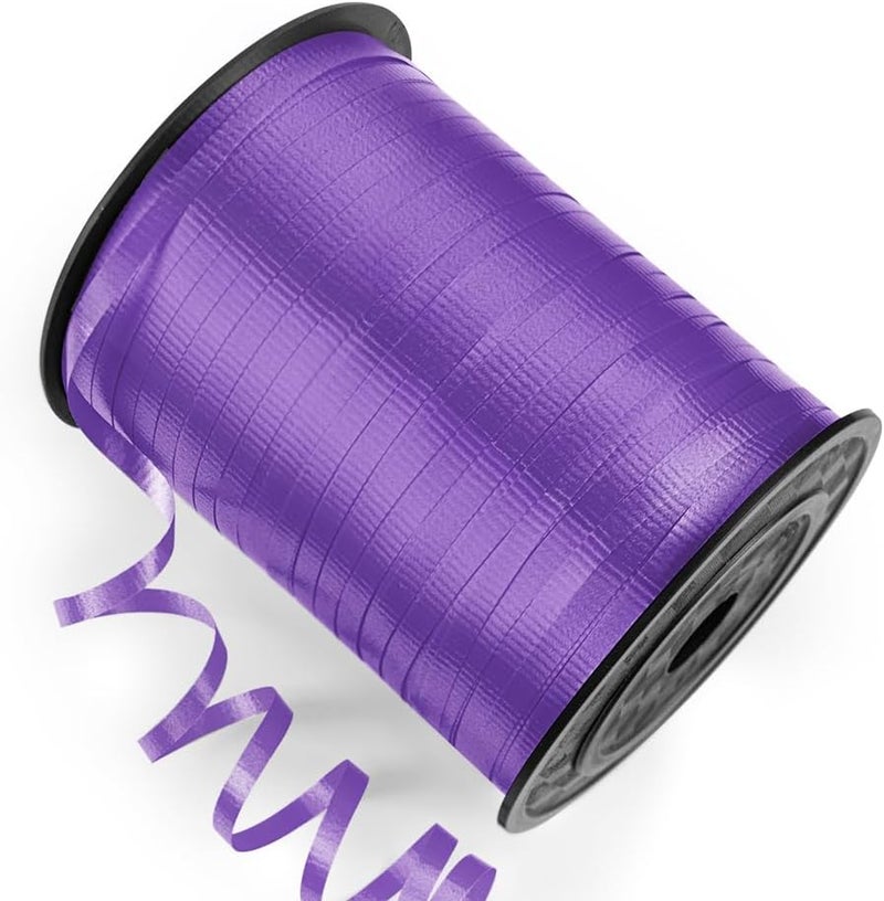 Isaspire 500 Yards Purple Curling Ribbon with Spool, 1/5" Wide Crimped Balloon String Ribbon - Ideal for Gift Wrapping, Christmas Halloween Party Decorations - Image 1